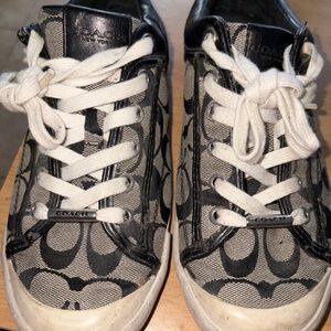 Coach Kids Monogram Black and White Sneakers
